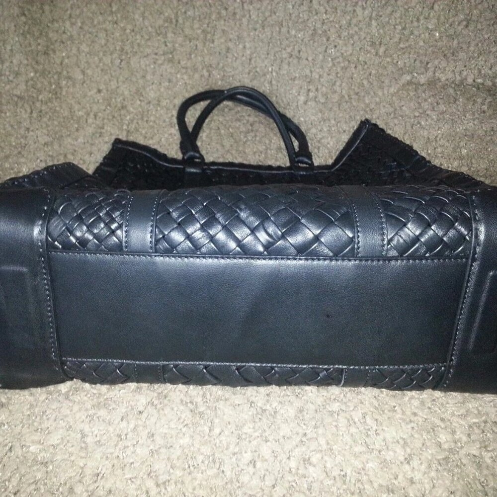 FALOR Falorni La Borse ITALY Hand Woven Black F2150 Leather Tote-RARE MODEL-NWT - Picture 3 of 8